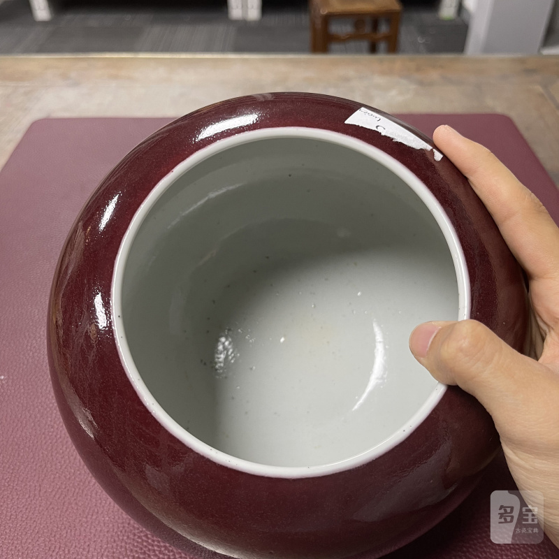 清乾隆 红釉钵式洗 - 图6